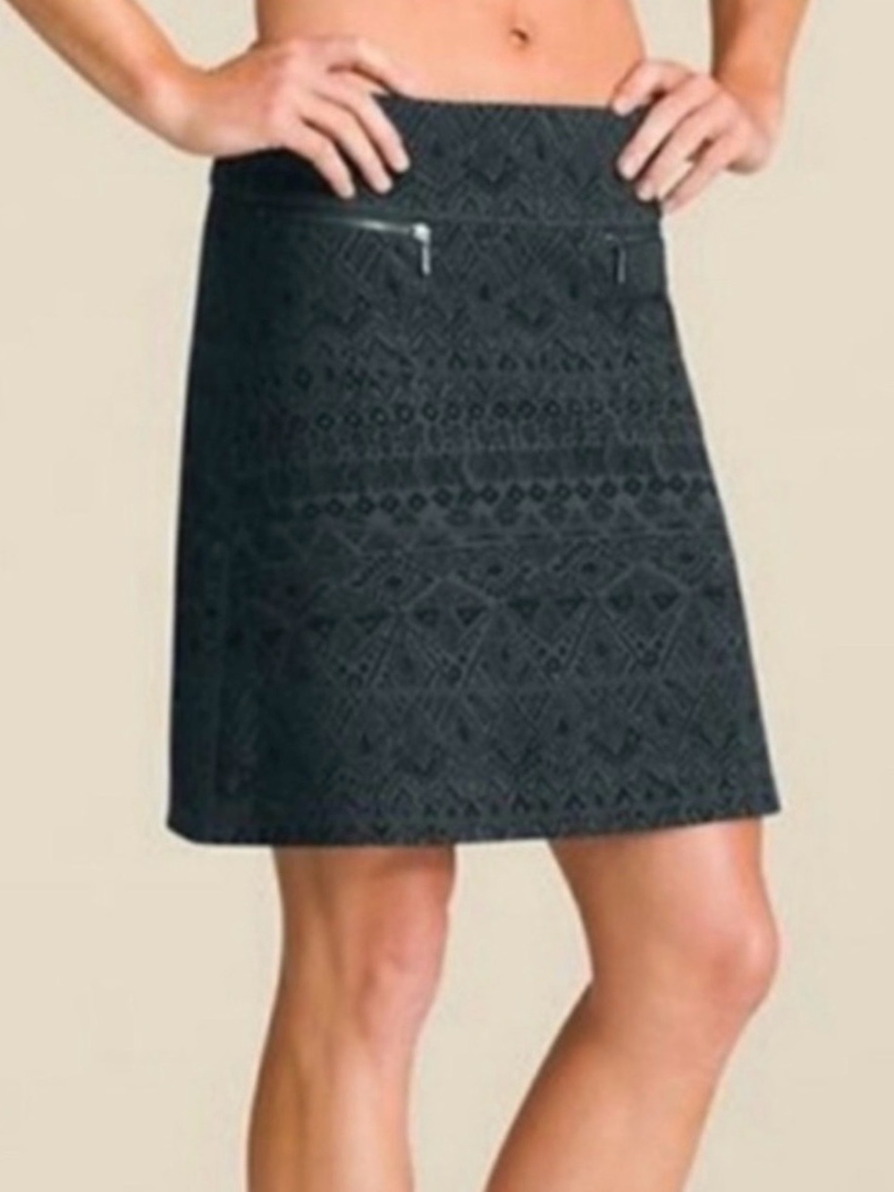 Athleta Cassava Strata Skirt Gray Pattern Casual- XS